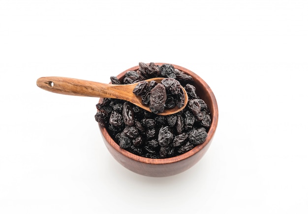 black raisins on white