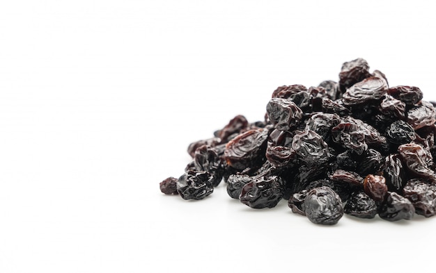 black raisins on white