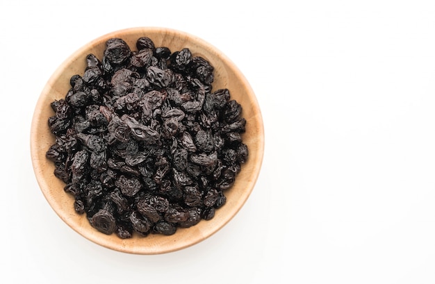 black raisins on white