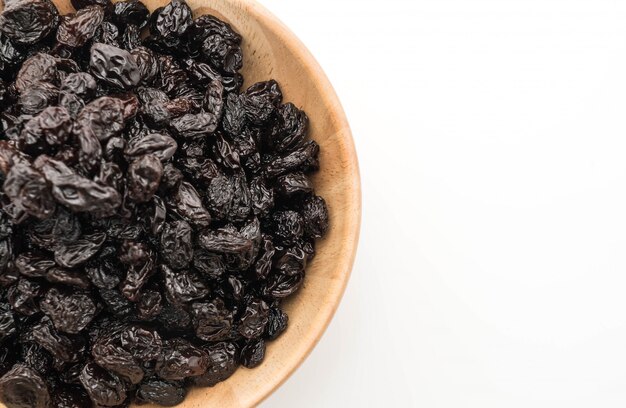 black raisins on white