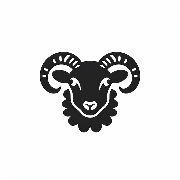 Black Ram Logo Iconische schapen illustratie voor eye-catching branding