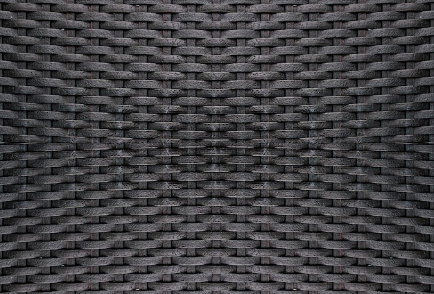 Photo black rattan weave texture background