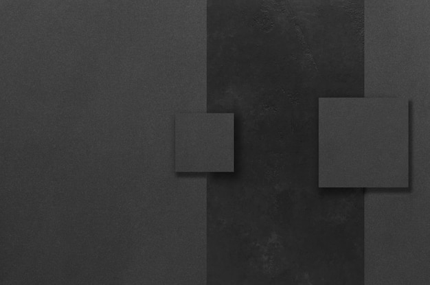 Фото Черные прямоугольные макеты на темном бетонном фоне элементы дизайна или портфолио копия пространства
