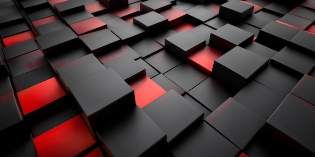 A black and red background with a red square in the middle