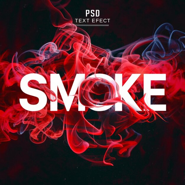 Photo a black and red background with the word smoke