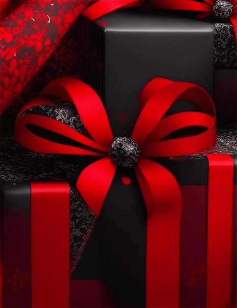 black red color gift for packaging illustration