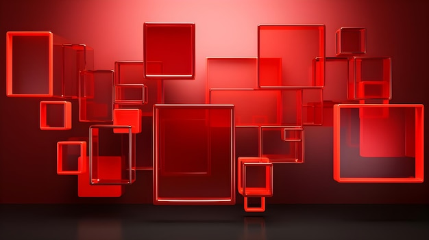 Black and red colors abstract shapes and frames background
