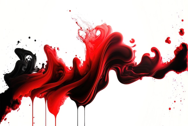 Black and red fluid ink banner artistic patterns generative ai