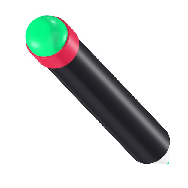 Photo black,red and green 3d isometric pencil