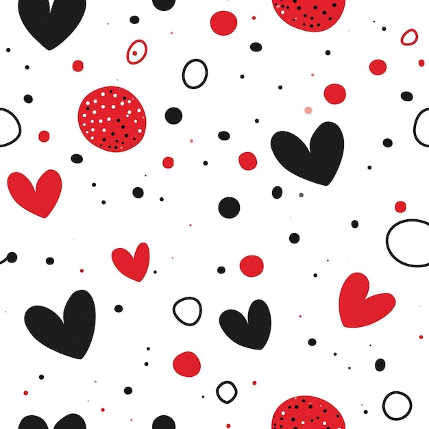 Black and red hearts on white background wallpaper love for cards wrapping paper