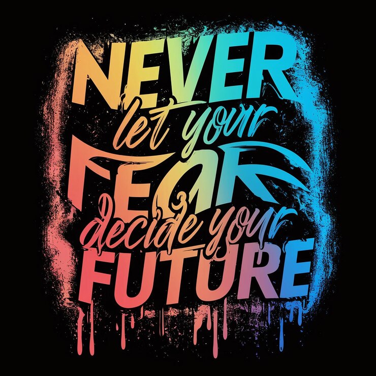Photo a black and red poster with the words never let your fear decide your future