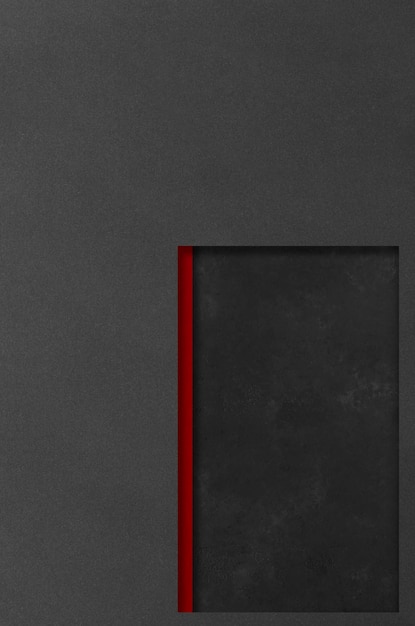 Black and red rectangular mockups on a dark concrete background Design elements or portfolio Copy space