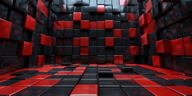 A black and red room with a red square in the middle stock background