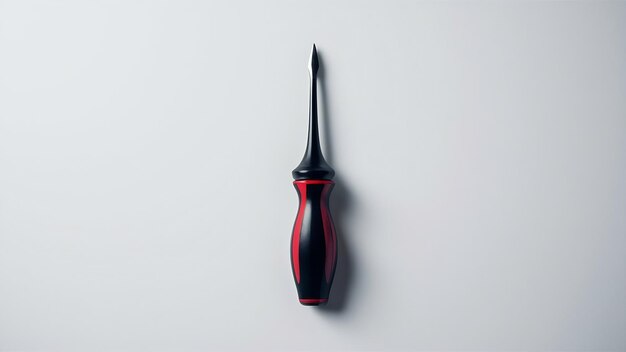 Black and red screwdriver isolated on white