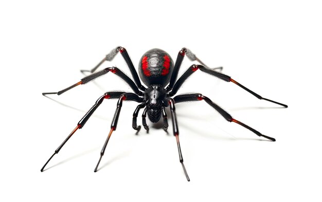 Black and Red Spider on White Background Natures Contrast