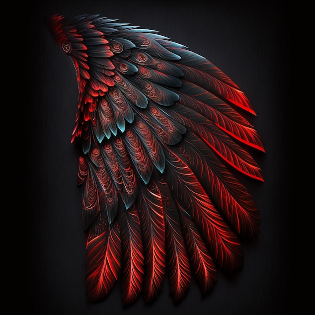 Black and red wings elegant illustration design