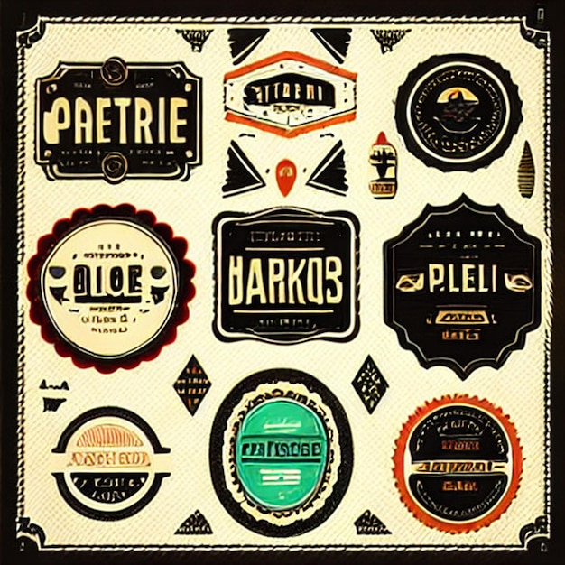 Black retro vintage sticker label Vintage frames and labels vector set Label frames Old frame shape