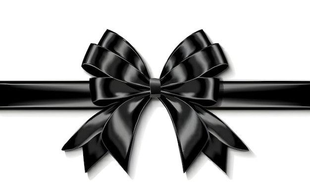 A black ribbon bow on an isolated background