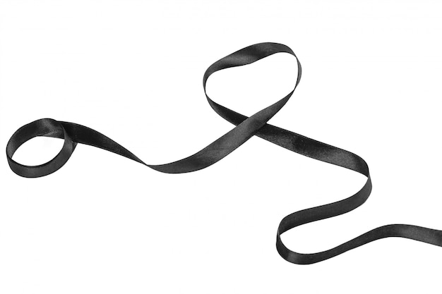 Black ribbon bow isolated 