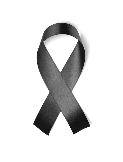 Photo black ribbon isolated on white background