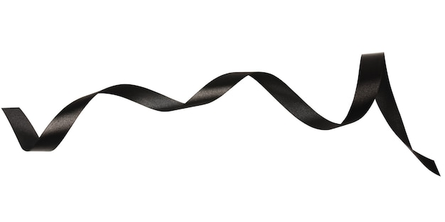 Photo a black ribbons isolated on a white background with clipping path.