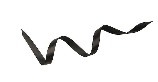 A black ribbons isolated on a white background with clipping path.