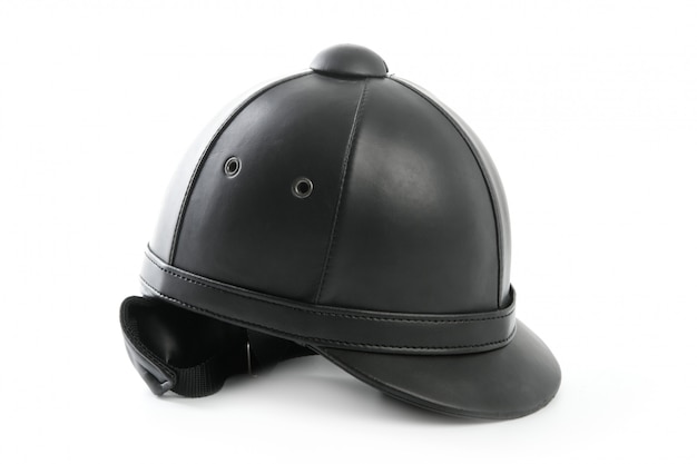 Photo black ridding cap for horse riders