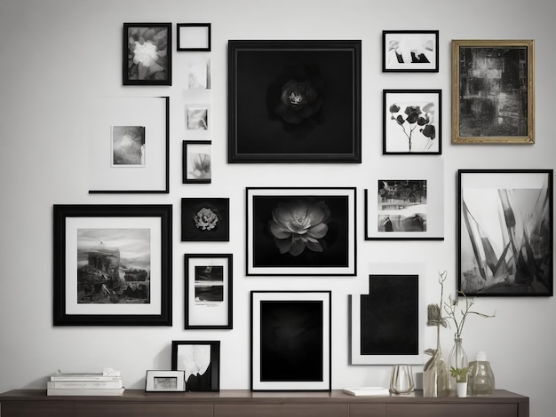 black room wall art frame mockups