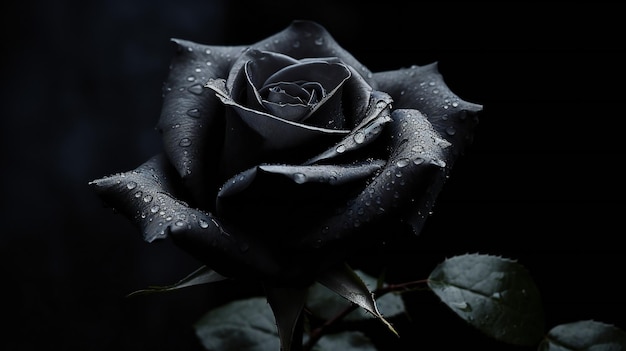 Black rose in the dark