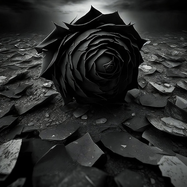 Black Rose Fallen to The Ground