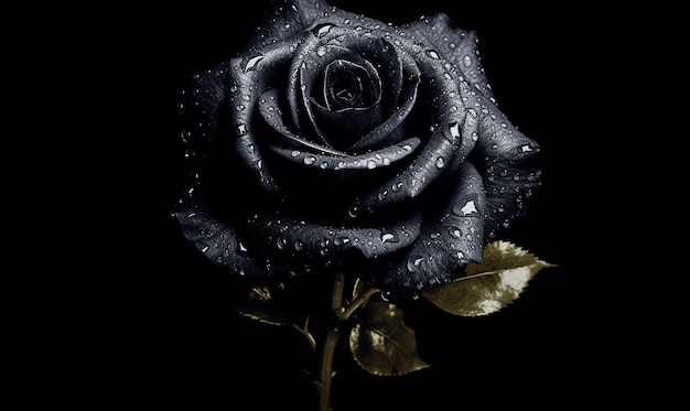 Black Rose Flower met zwarte bloemblaadjes generatieve ai