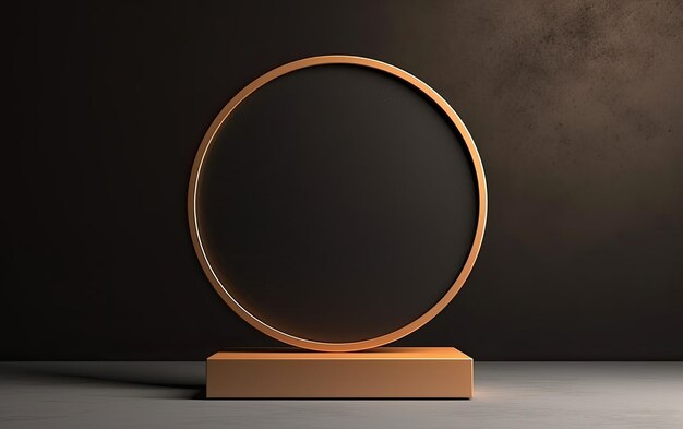 Black and rose gold podium for product display and mockup