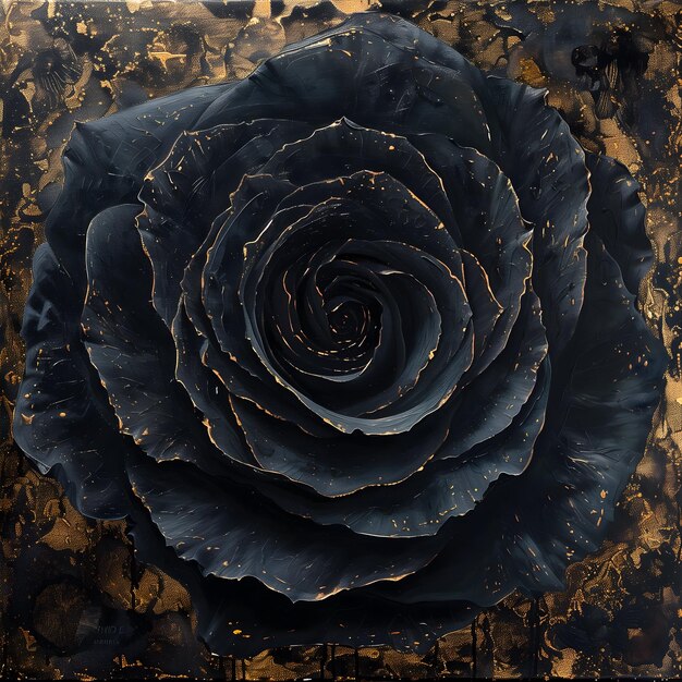 黒いバラの油絵の背景