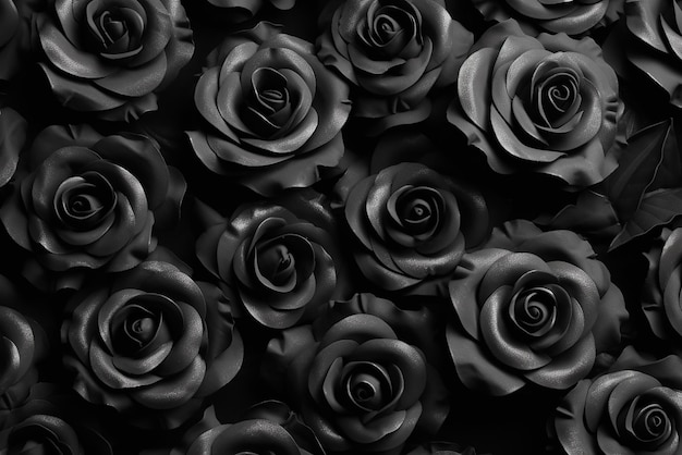 Black Roses Background Created with Generative AI Tools