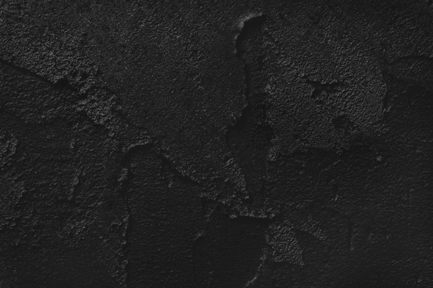 A black roughly plastered cement or putty wall Background texture for design