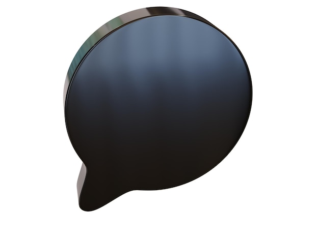 Photo black round dialog bubble 3d render