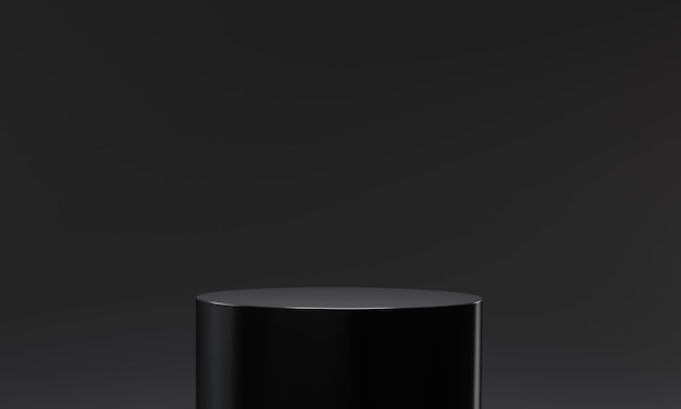 Фото Черный круглый подиум черная сцена для отображения продукта на черном фоне 3d рендеринг иллюстрации
