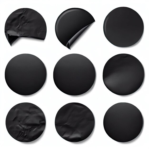 Photo black round slate dish isolated circle shape black stone plate on white generative ai