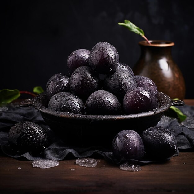 Photo black salt plum