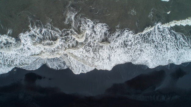 The black sand beach in Iceland. 