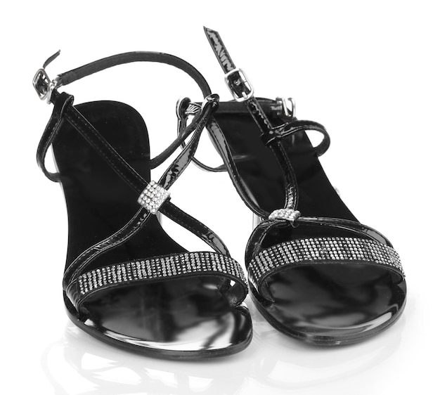 Black sandals isolated on white