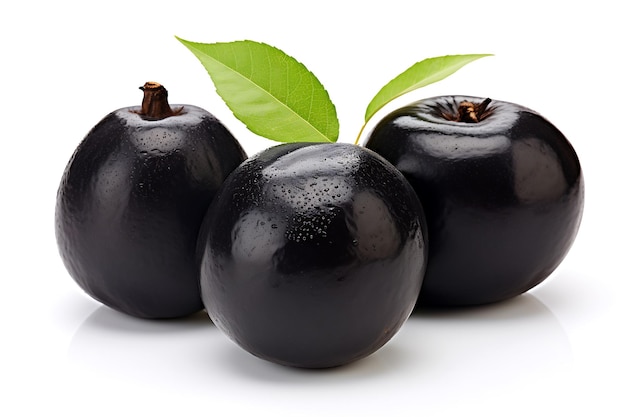 Black sapote isolated on white background