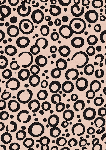 Black Scandinavian Circles Pattern