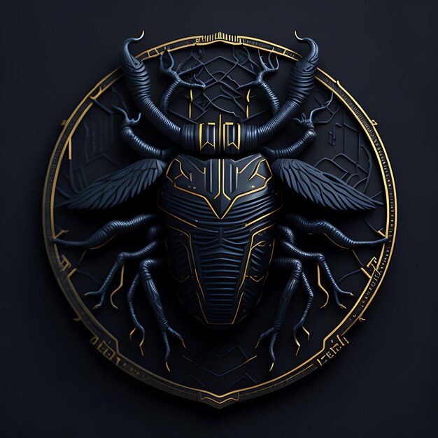 black scarab logo to create a well detailed bitcoin style cryptocurrency