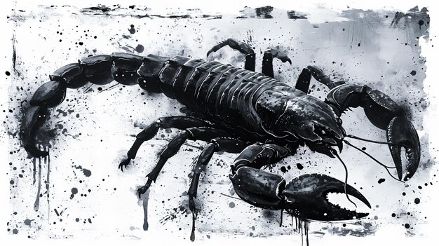 Photo a black scorpion ink and venom