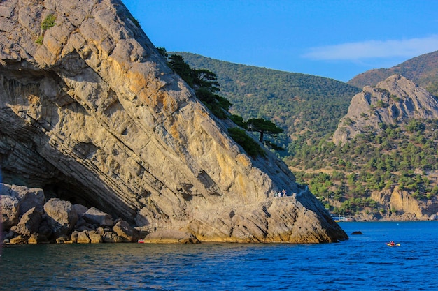 The Black Sea coast. mountains and sea on a sunny day.