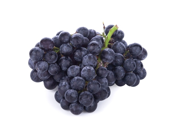Black seedless grapes isolated on white