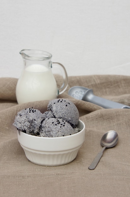 Black sesame ice cream