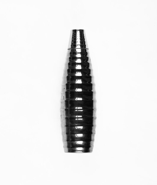 black shiny abstract bottle isolated on white background