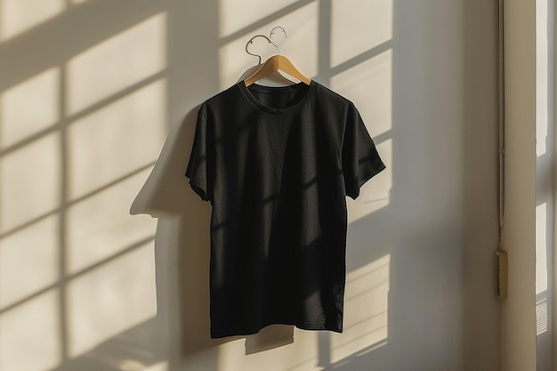 A black shirt with a light on it that says the word on it